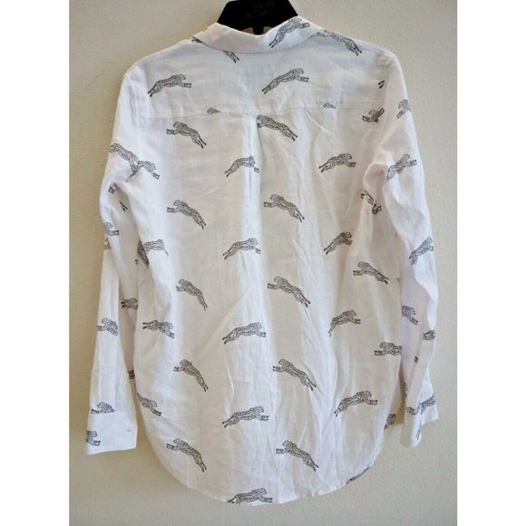 Rails 200-766 Women's Sz XS White Charli Cheetah Print L/S Button-Up Shirt - Picture 3 of 9